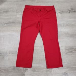 Talbots Crop Jeans Crop Flare Stretch Denim Red Denim